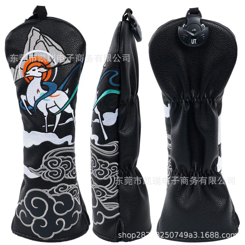 工場スポットゴルフキャップカバーGolf Headcover中国風京劇九色鹿ゴルフクラブカバー|undefined