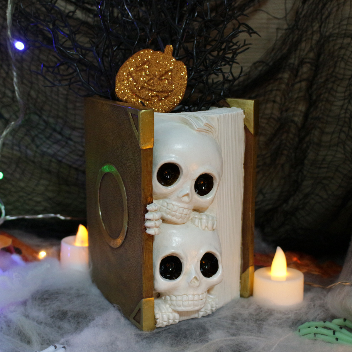 Halloween Skull Book Resin Fleshy Flower Pot Green Plant Flower Pot Personalized Creative Ghost Head Flower Pot  