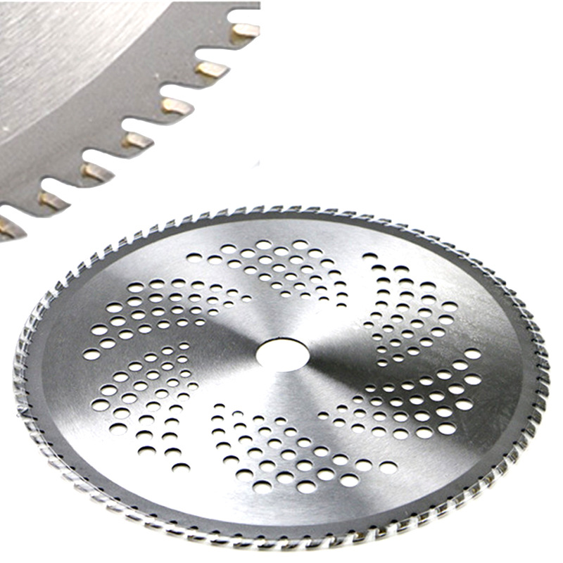 80-Tooth Lawn Mower Blade Manganese Steel Saw Blade Extended Round Straight Alloy Weeding Blade Brush Cutter Accessories