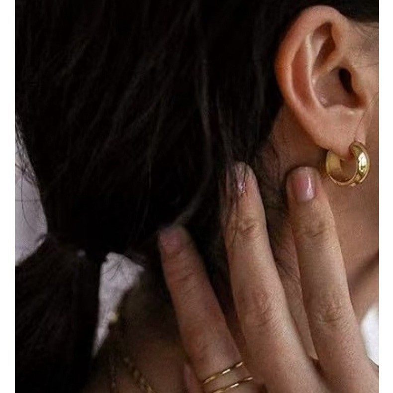 Titanium Hoop Earrings For Men Simple Hypoallergenic Jewellery_voghion.com