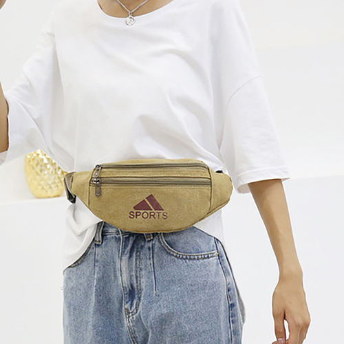 New washed canvas waist bag men's mobile phone storage waist bag wholesale street stall cashier wallet sports waist bag