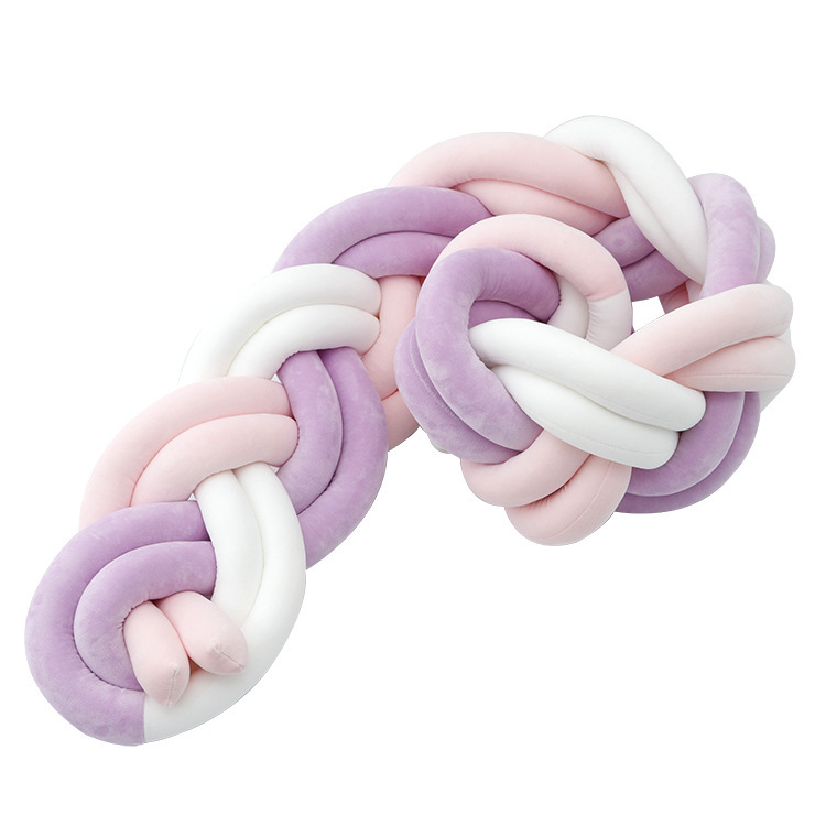 Cama de bebé tela cama cerca bolsa suave seis hebras trenzadas alta trenzada antichoque barrera de bebé grado madre