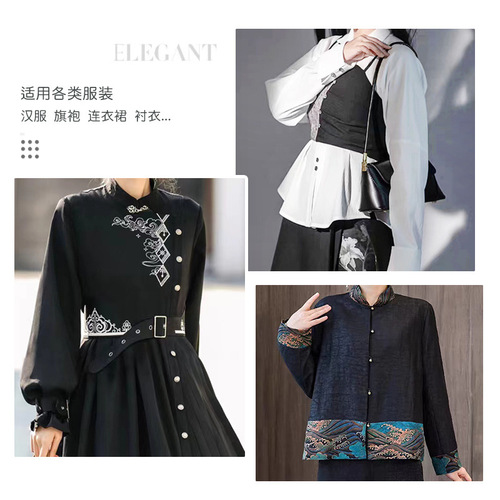 Metal cheongsam buttons Hanfu retro style decoration Chinese knot bead buttons beads accessories gold silver alloy buttons