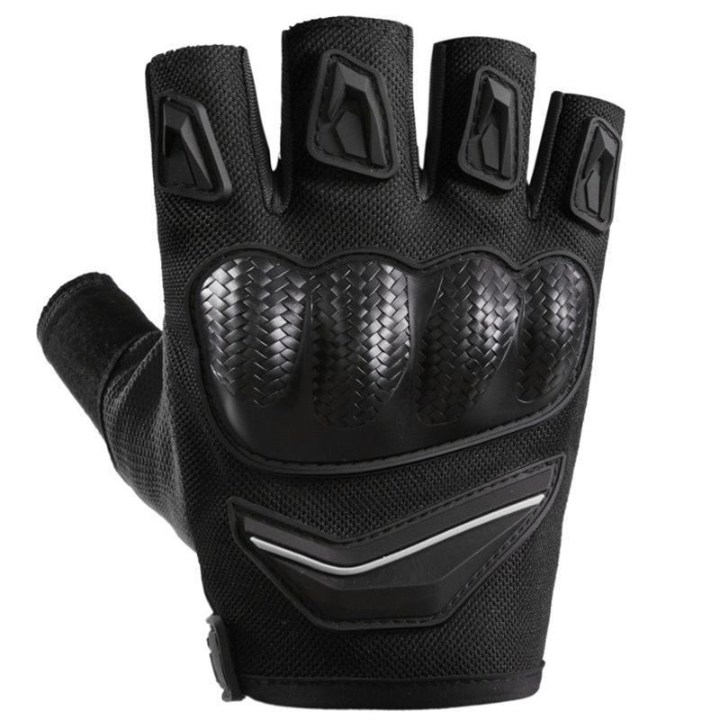 Woven Shell Racing Gloves, Summer Motorcycle And Off-road Protective, Anti-slip, Sports, All-season, Anti-fall, Half-finger, Men's Style_desvips.com