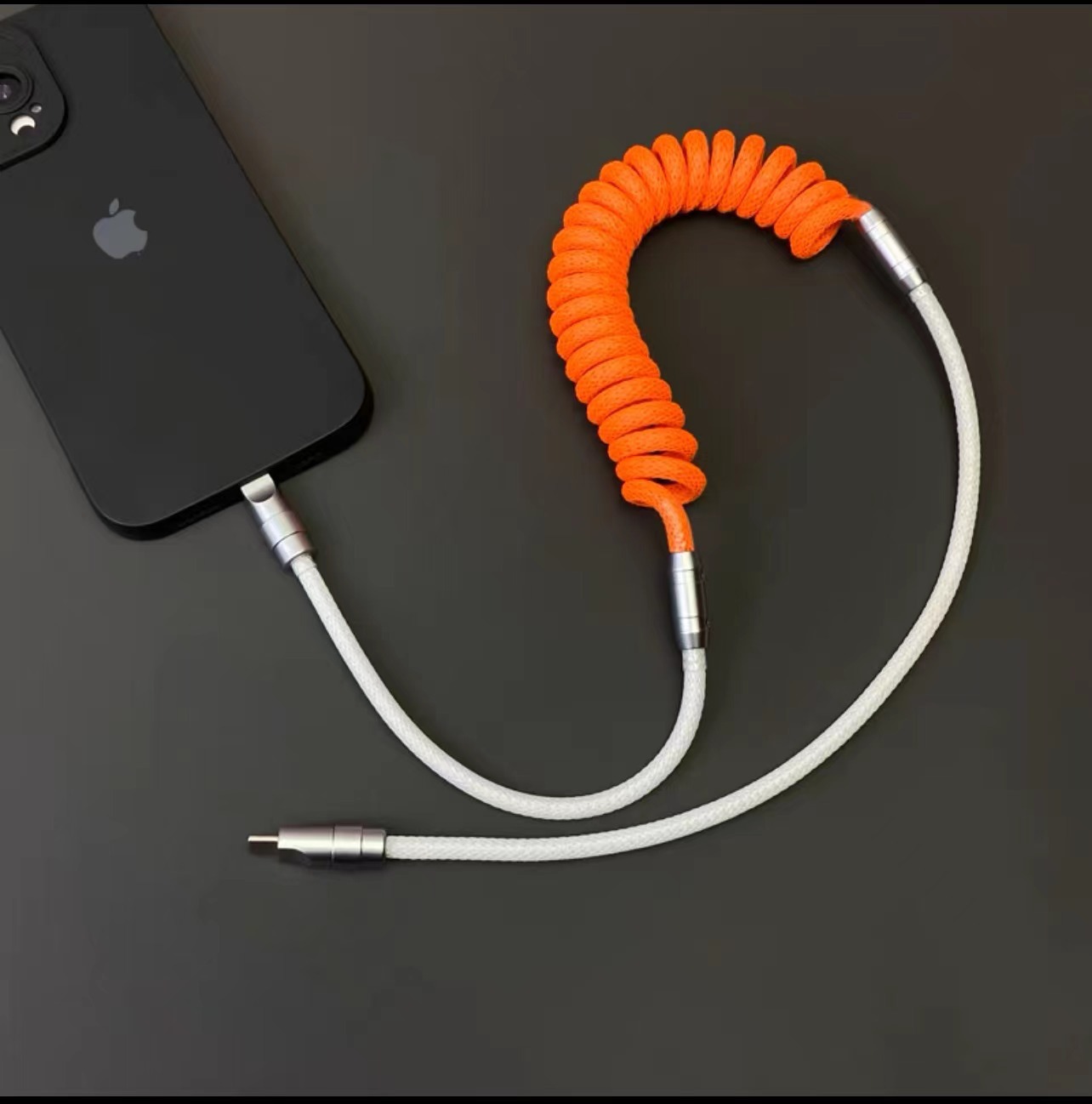 Cable DE DATOS telescópico espiral de primavera a juego de color personalizado para Apple iPad Android Huawei Xiaomi Tipo-C