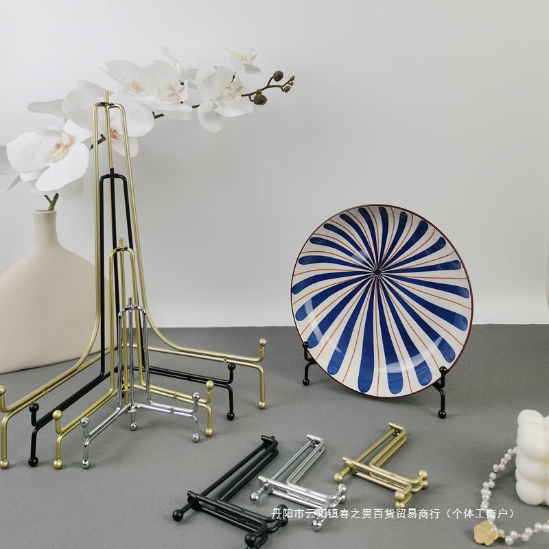 플레이트 브래킷 디스플레이 랙 플레이트 랙 지원 랙 철 교수형 플레이트 장식 진자 차 케이크 디스플레이 선반 사진 프레임 베이스