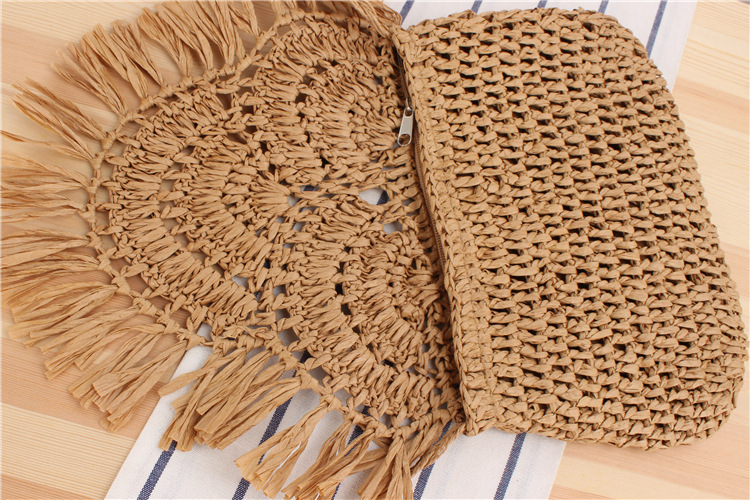 Solid Color Pattern Spring&Summer Season Women's Small Spring&summer Straw Vacation Straw Bag