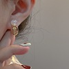 Silver needle, zirconium with bow, advanced earrings from pearl, high-quality style, bright catchy style, wholesale