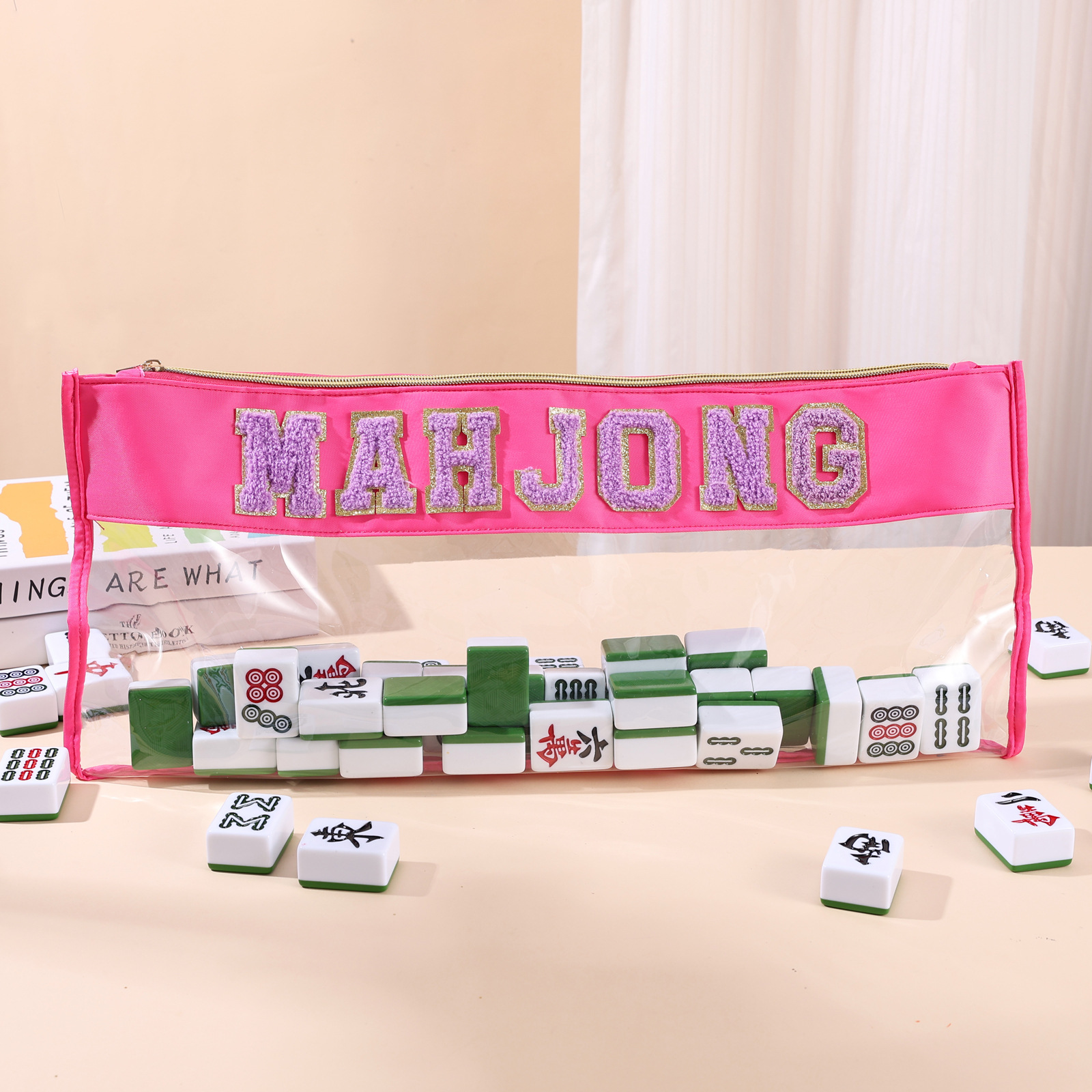 로즈 레드 MAHJONG 핸드백