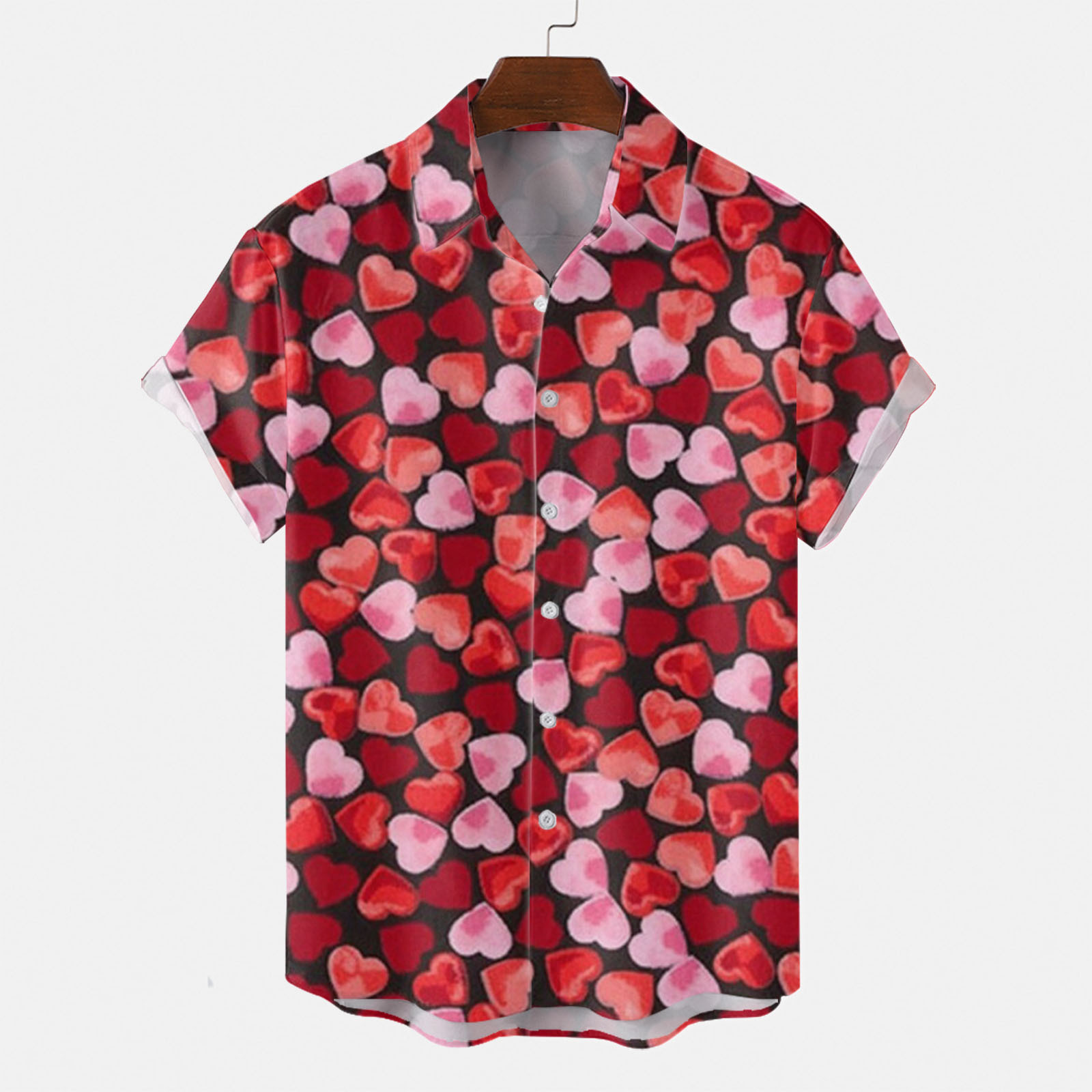3d love blusa de manga corta con estampado digital, cita romántica, camisa de un solo pecho transpirable de estilo casual de todo fósforo MB1