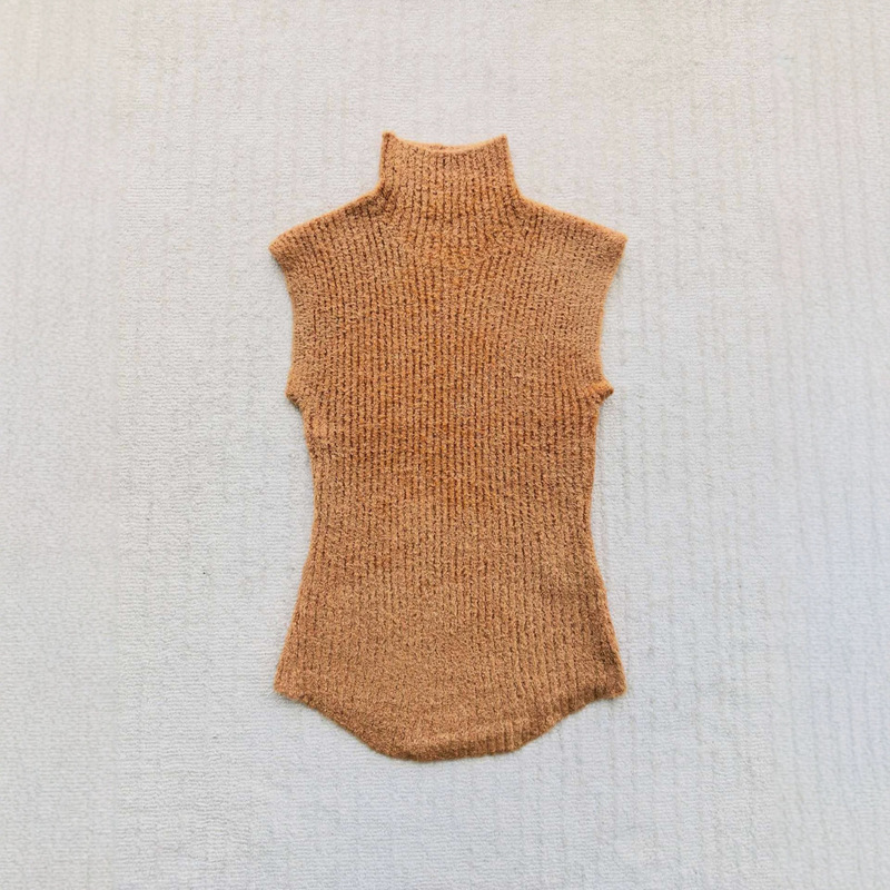 BMS Nanyou Ding Edition L Series Early Autumn New High-Neck Ribbed Knit Sleeveless Solid Color Slim-Fit Top for Women