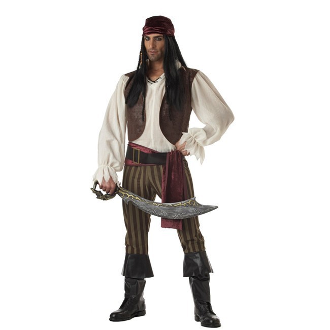 Halloween Pirates of the Caribbean Vest Men's Leather Pirate Performance Cos Performance Script Killing Stage Costume