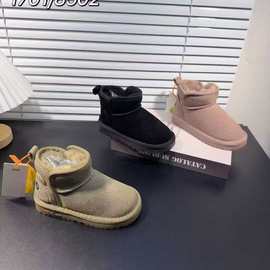新款儿童雪地靴冬季时尚男女童加绒保暖面包鞋棉靴一手码批发
