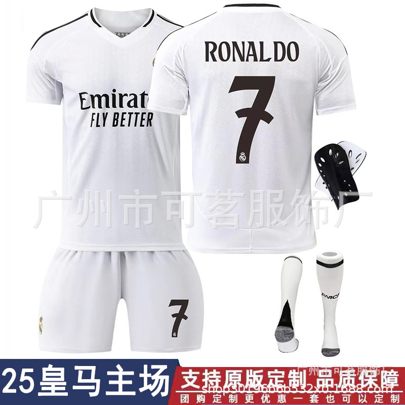 2425 Real Madrid Home 7 Ronaldo Jersey 9 Mbappe Jersey 5 Bellingham Football Jersey suit Correct Edition 2425 Real Madrid Home 7 Ronaldo Jersey 9 Mbappe Jersey 5 Bellingham Football Jersey suit Correct Edition