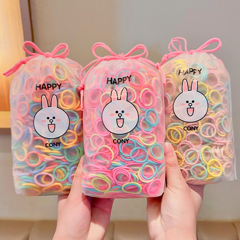 300 piezas de la banda de goma elástica de los niños no duele el pelo del bebé lazo del pelo del pulgar banda de pelo