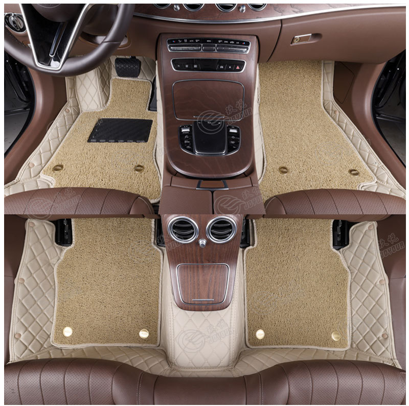 Cross-Border Double-Layer Silk Loop Full-Coverage Leather Floor Mats, Car Floor Mats Direct from the Source Factory, Dropshipping Available