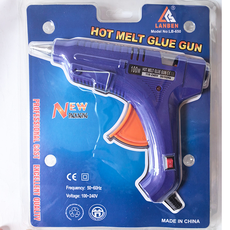100W胶枪带开关100瓦热胶枪热熔胶枪 11mm粗胶枪欧规美规跨境批发