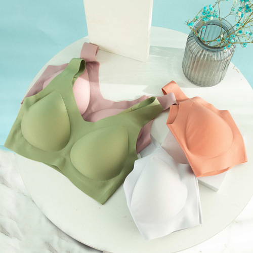 Yunduo Large Size Latex Bra One-piece Wireless Push-up Comfortable Vest Style Maternity Sports Seamless Bra for Women