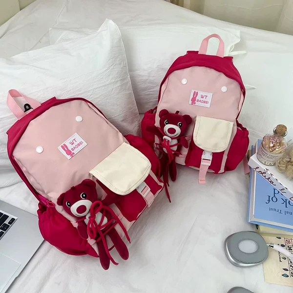 Cute Doll Backpack for Boys and Girls, 2026 Spring and Summer New Ultra-Light Casual Children's School Bag, Kindergarten Backpack