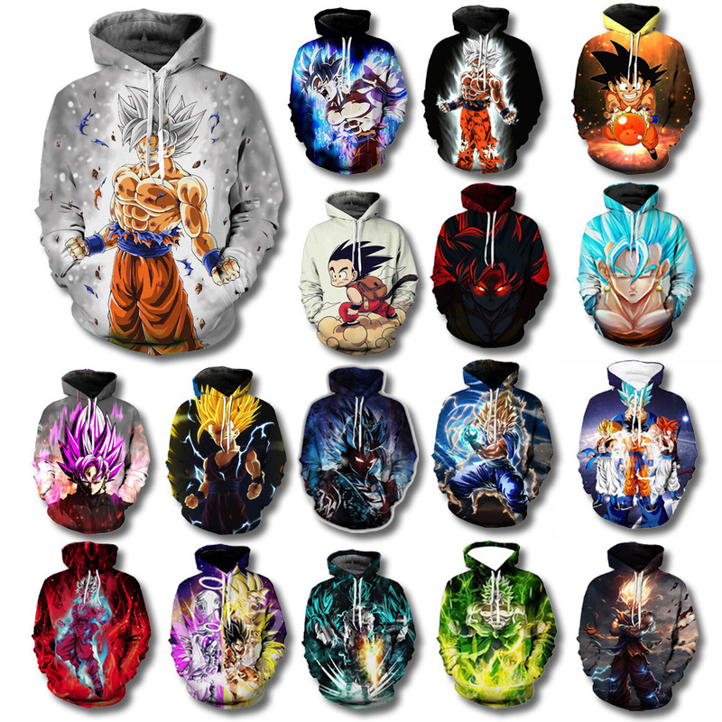 cos Dragon Ball Saiyan Series 3D Printed Sweatshirt Bechta Animation Surrounding Casual Trendy Hoodie