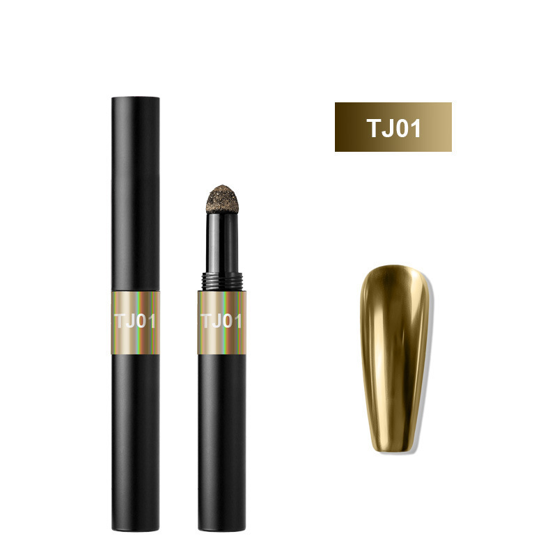 Finger Concubine Nail Art Series TJ12 Color Nail Art Mirror Polvo en polvo Lápiz de cojín de aire sin polvo volador Espejo de titanio Pluma de cojín de aire en polvo de hadas