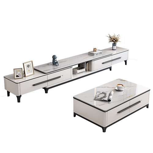 Slate coffee table TV cabinet combination modern simple light luxury small apartment living room TV bedroom  new style