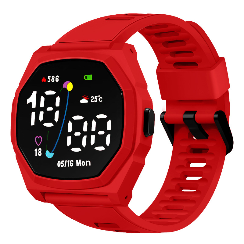 En stock nuevo estudiante casual LED reloj electrónico Apple botón Digital impermeable deportes hombres y mujeres reloj