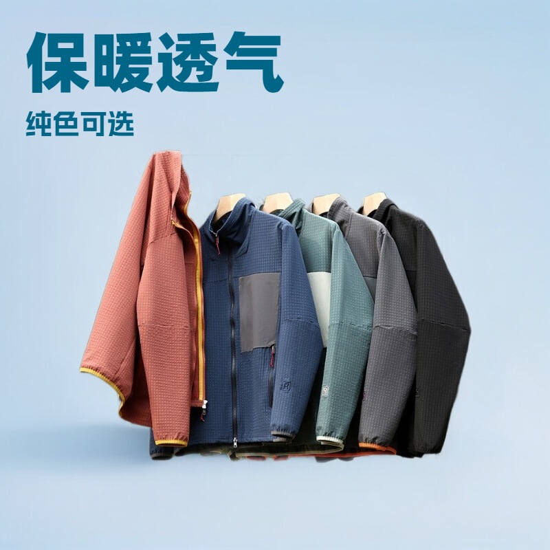 Affordable Alternative to Bata: Windproof, Waterproof, Wear-Resistant Softshell Fleece Jacket for Men, Spring/Summer, Stand Collar, Casual Jacket, Lightweight for Hiking and Cycling