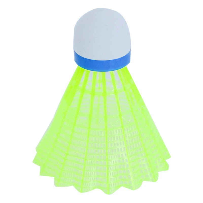 Оптовая устойчивый желтый белый 12 нейлоновый бадминтон в помещении и на открытом воздухе младшая средняя школа обучение пластиковый бадминтон