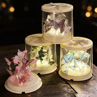 Ночник «Бабочка в коробке-торте» сборный набор DIY
