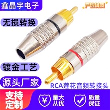 RCA免焊焊接对你RCA莲花插头，音响功放喇叭音箱AV音频线连接头