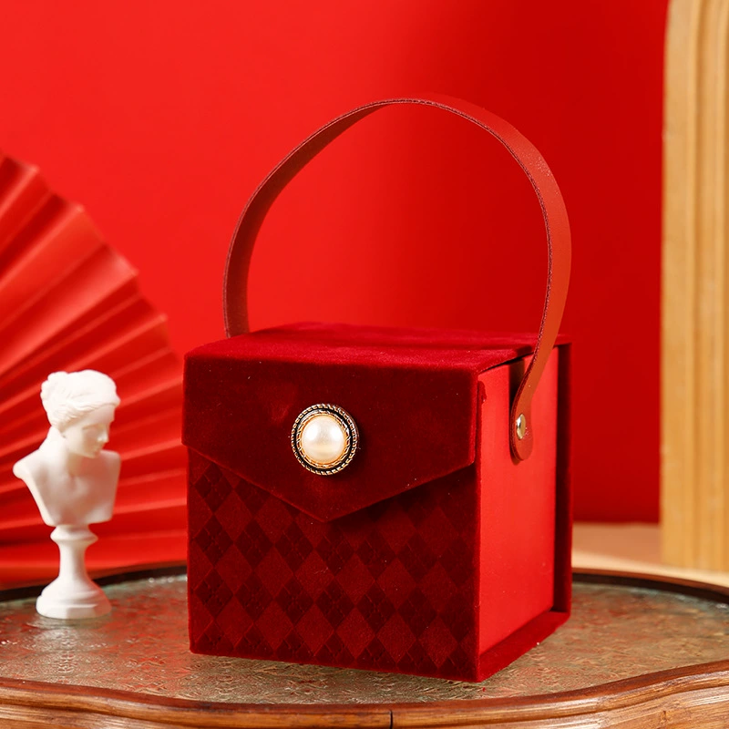 Легкая роскошь: бархатная коробочка для подарков подружкам невесты, жемчужная бархатная коробка, новинка 2025 года, коробка для свадебных конфет, свадебная коробка для конфет.