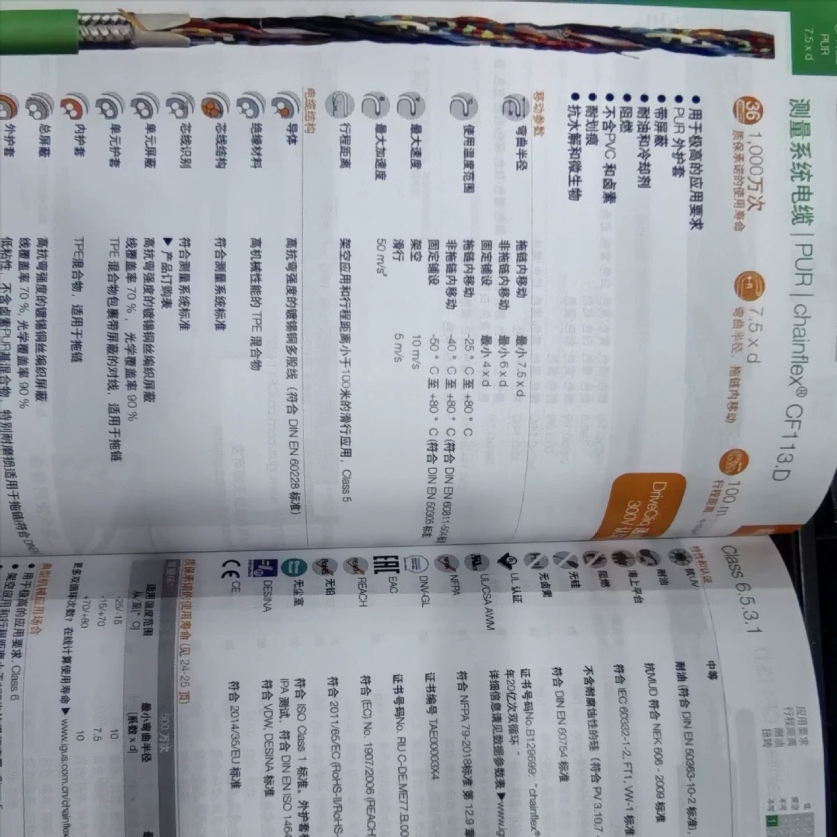 Кабель системы измерения IGUS серии CF113.D с PUR внешней оболочкой, экранированием, устойчивостью к гидролизу и микроорганизмам