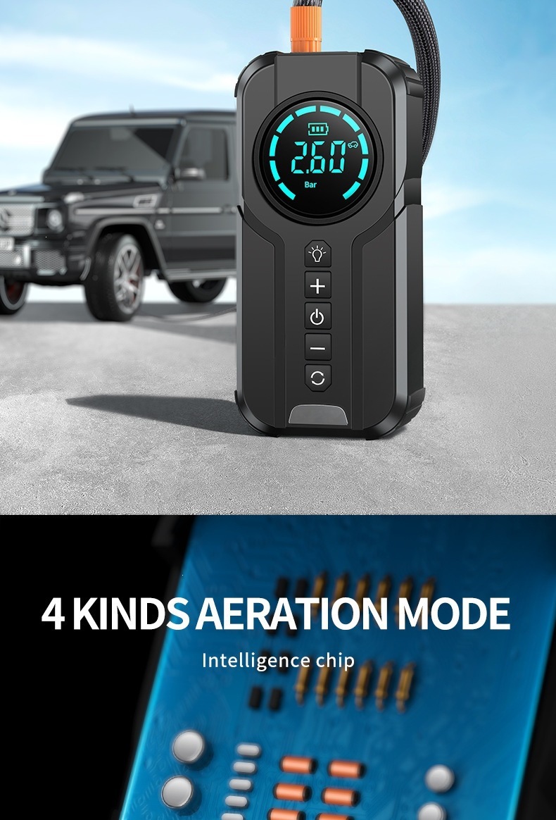 Car emergency starting power supply and air pump integrated power bank multifunctional portable battery jump starter