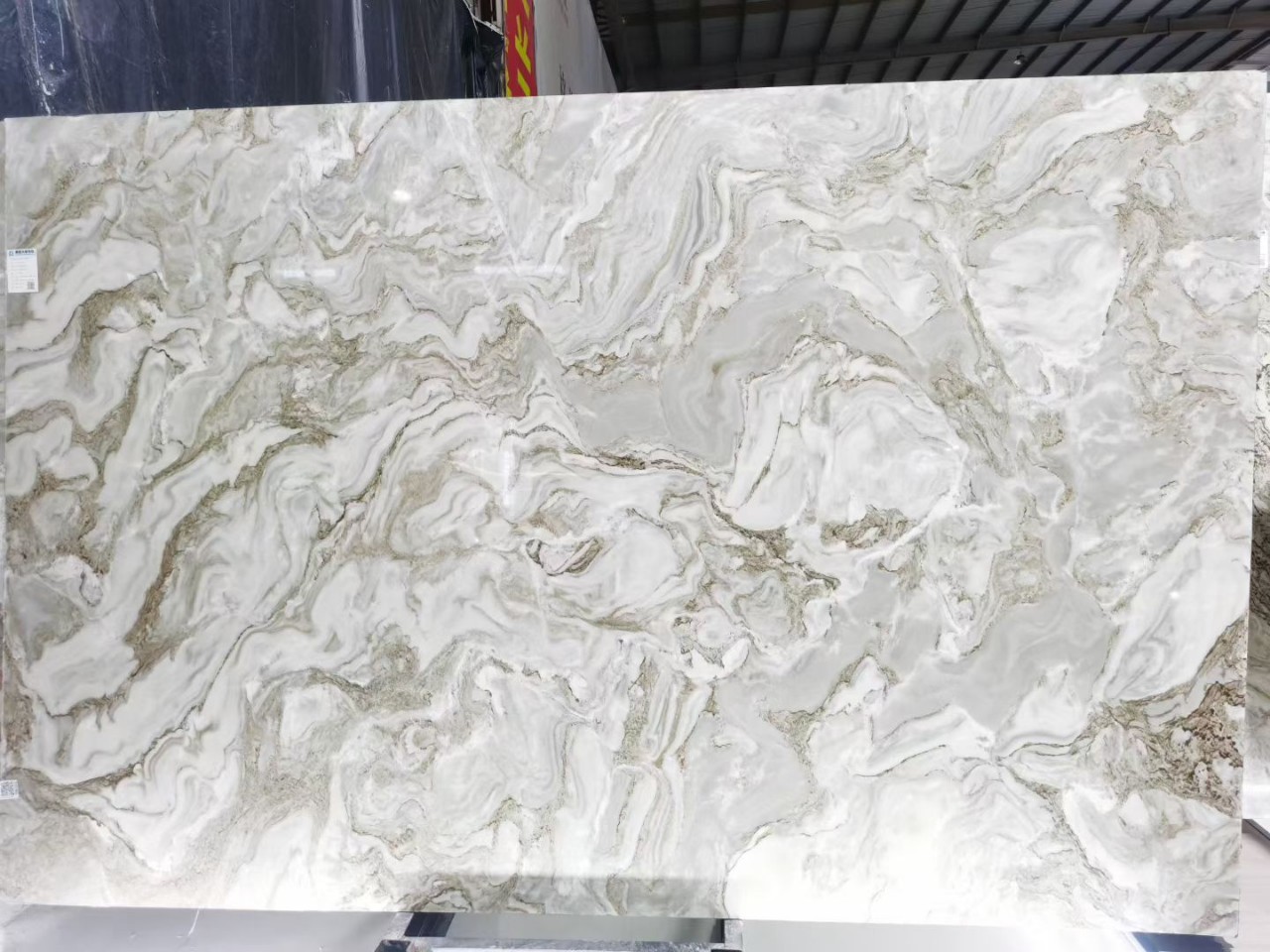 安第斯雪景天然奢石楼梯加工 现代轻奢大理石背景墙玄关