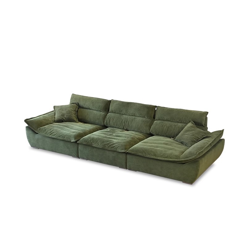Jerry muebles vela verde oscuro tela de terciopelo ajustable gran asiento profundo sofá perezoso sofá de compresión
