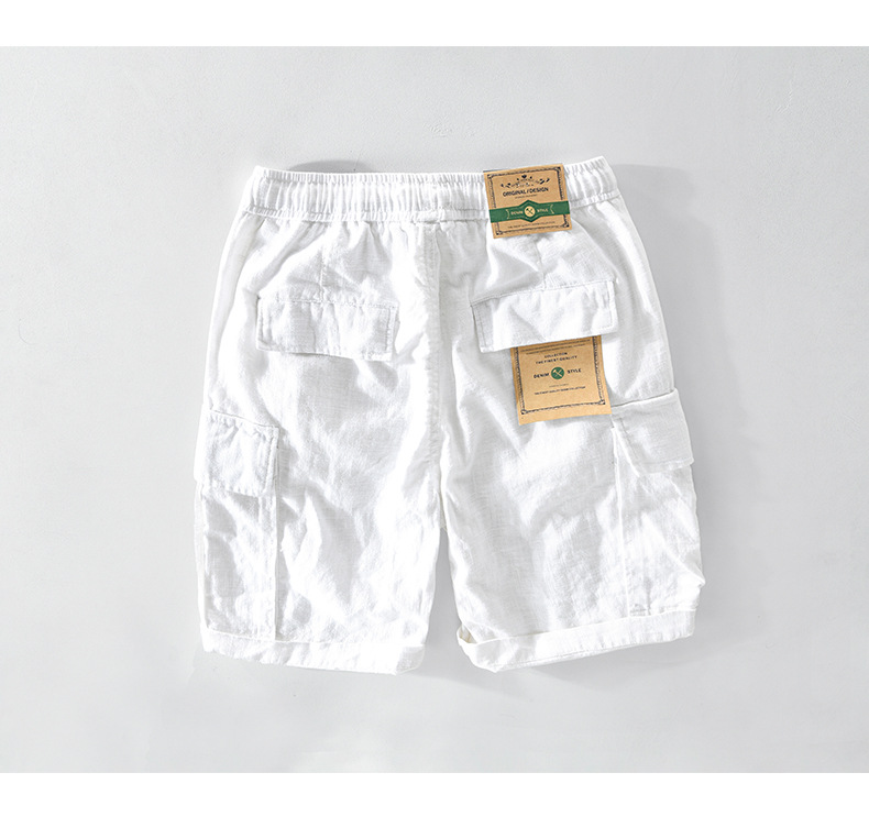 Men's Casual Multi-Pocket Linen Shorts 3