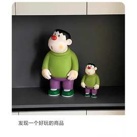 送男友同学礼物胖虎摆件潮玩手办礼物头源头工厂正品可动胖虎呆萌