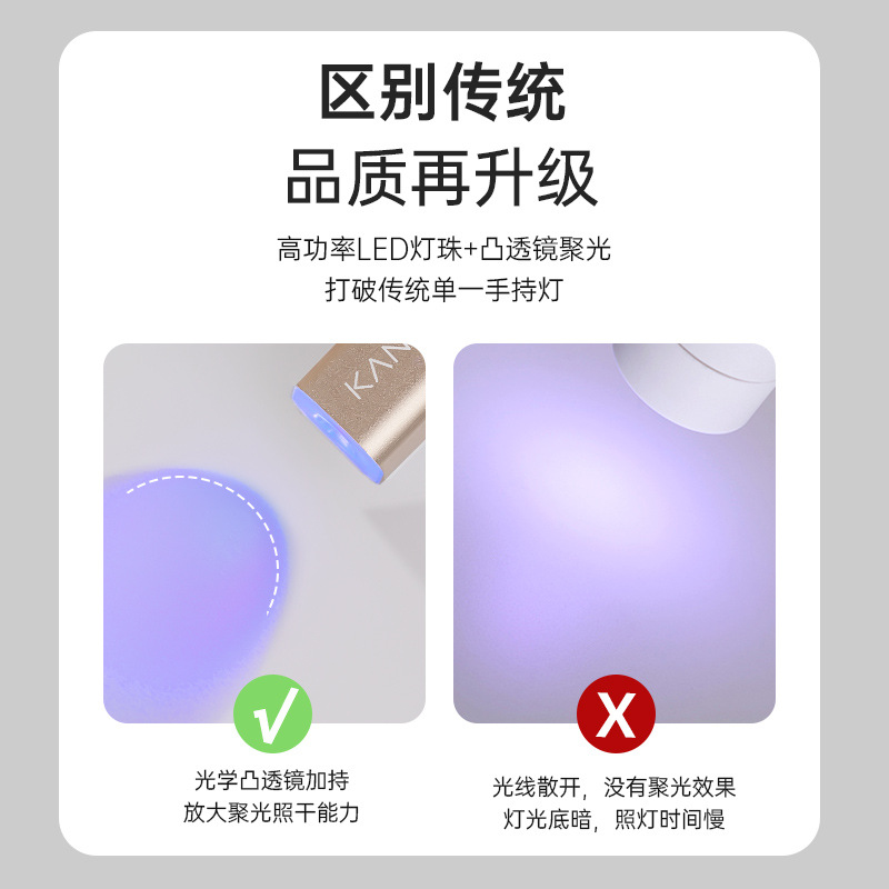 Lámpara de manicuras de mano pequeña y conveniente almacenamiento de energía esmalte de uñas de uñas de diamante completo lámpara de horneado de secado rápido lámpara de fototerapia