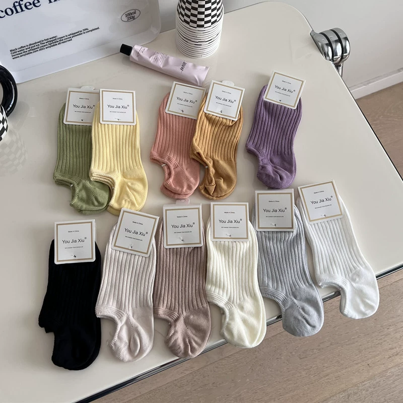 Summer Japanese colored invisible breathable socks