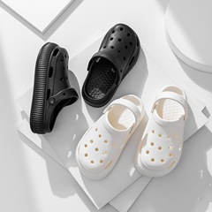 Women's Cute Slip-on Shoes with Holes, Medical Nurse Style, Thick Sole, High Heel, Non-slip, Instagram Trendy, Beach Head Cover, Summer Outwear