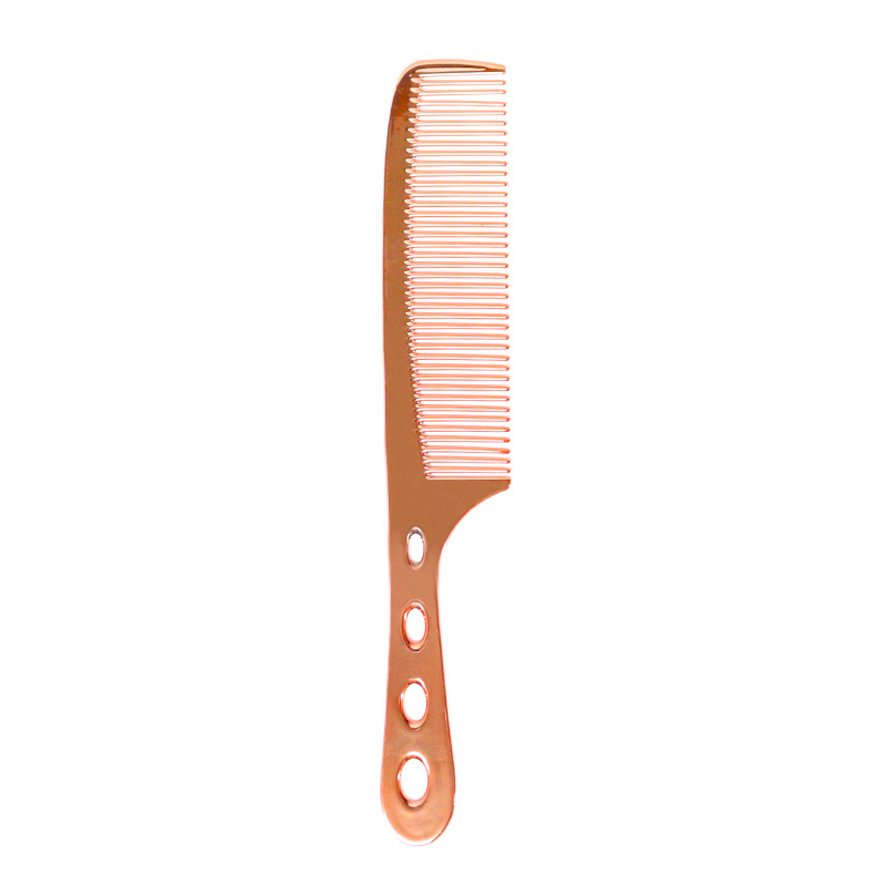 Peine de barbero para cortar el cabello, peine plano, peine galvanizado, peine de aluminio espacial, peine ligero para cortar el cabello en casa, peine tipo manzana, peine de peluquería para mujer.