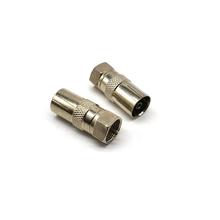 9.5TV母转F公插头镀镍 音频电视天线连接插头 锌合金