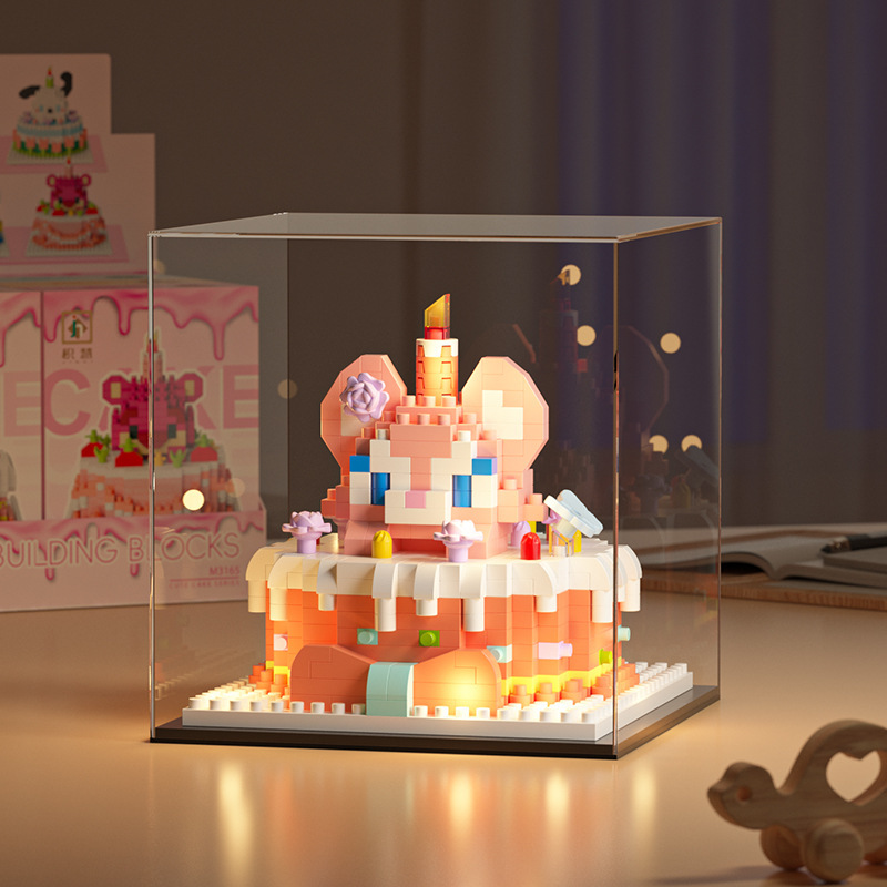 Torta grande - Fox 438 granulares + acrílico + luz