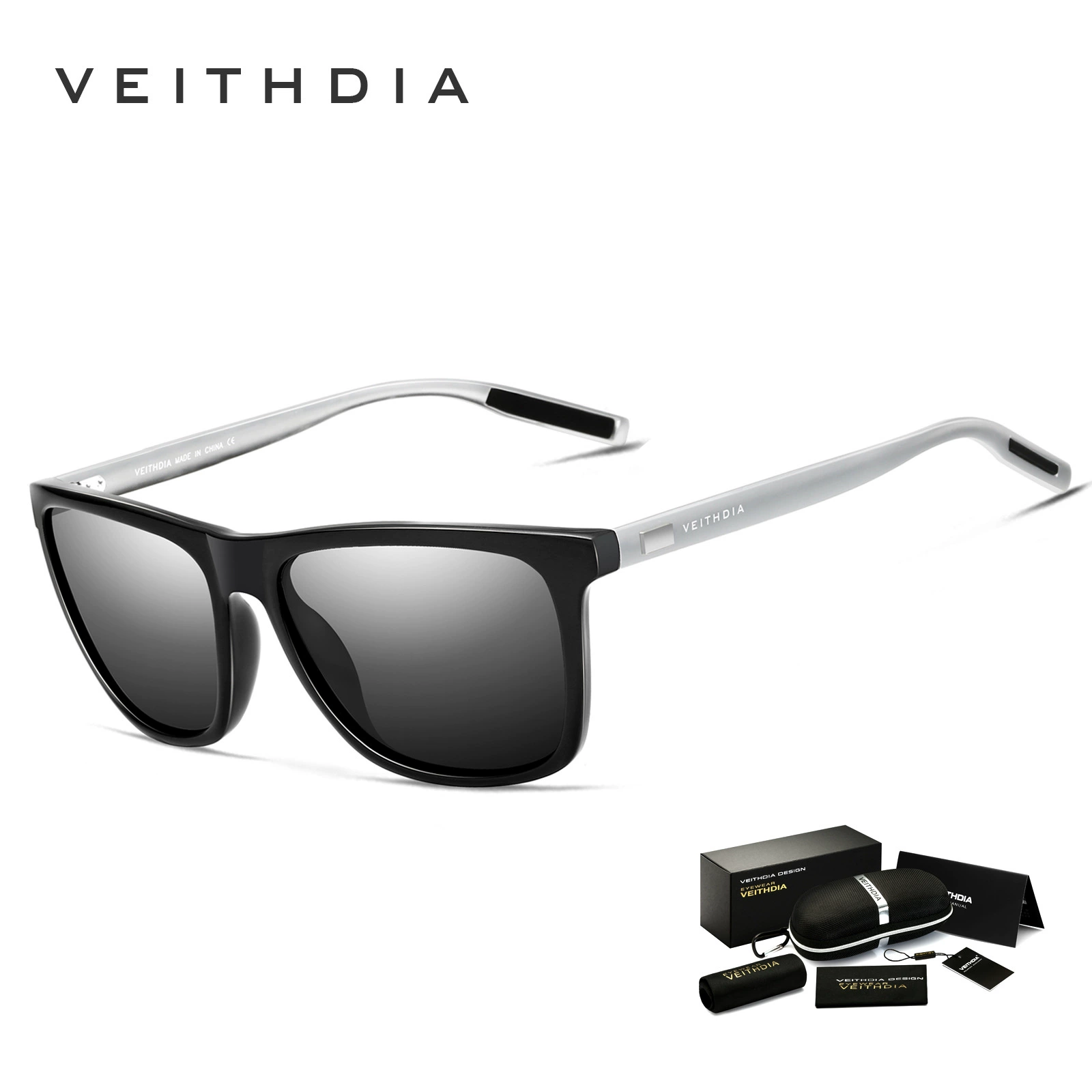 Sunglasses (VEITHDIA) Square Frame, Unisex, UV Protection, Multiple Frame & Lens Options