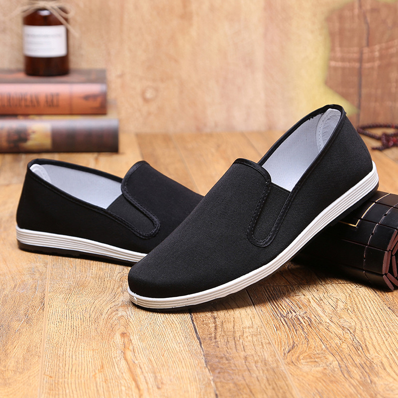 Casual Old Beijing Cloth Shoes, Winter Soft-Soled Men's Round-Toe Black Cloth Shoes, Wholesale Work Driver Dad Shoes, New Style