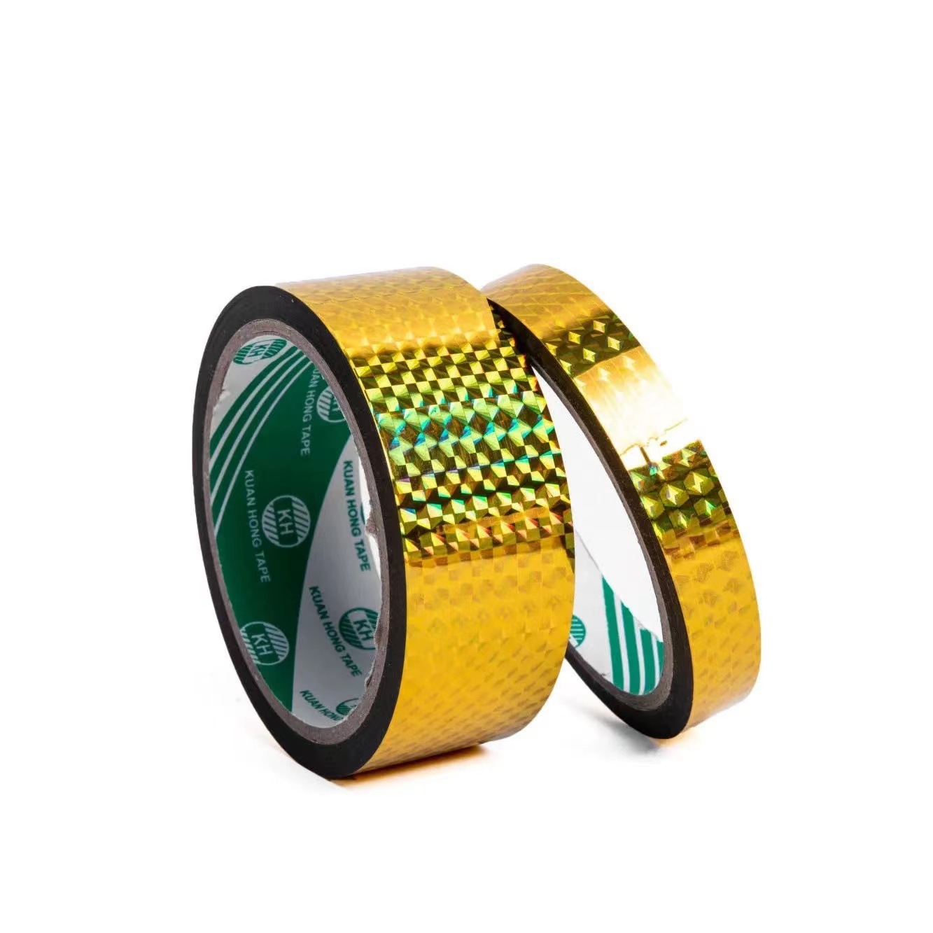 Directo de fábrica cinta de color brillante DIY etiqueta hecha a mano cinta láser de encaje de Oro Plata paquete verde