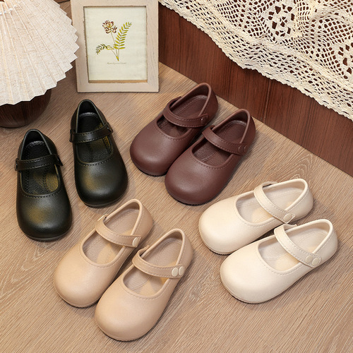 Girls 'single-layer EVA moccasin-poinocque shoes preppy style anti-slip casual little girl princess shoes bow tie style spring and autumn shoes