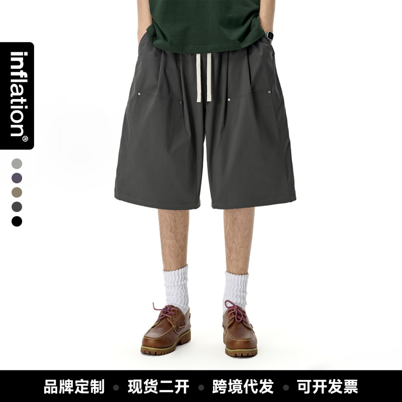 Jie Zhan Men's Clothing | 6-Point Workwear Shorts 2026 Spring/Summer New Trendy Brand Studded Loose Casual Men's Shorts