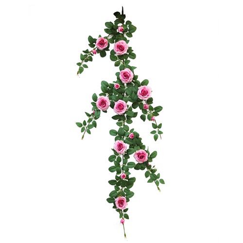 Artificial rose flower fake vine wedding background vine soft decoration wall hanging air conditioner pipe wrapping wall covering